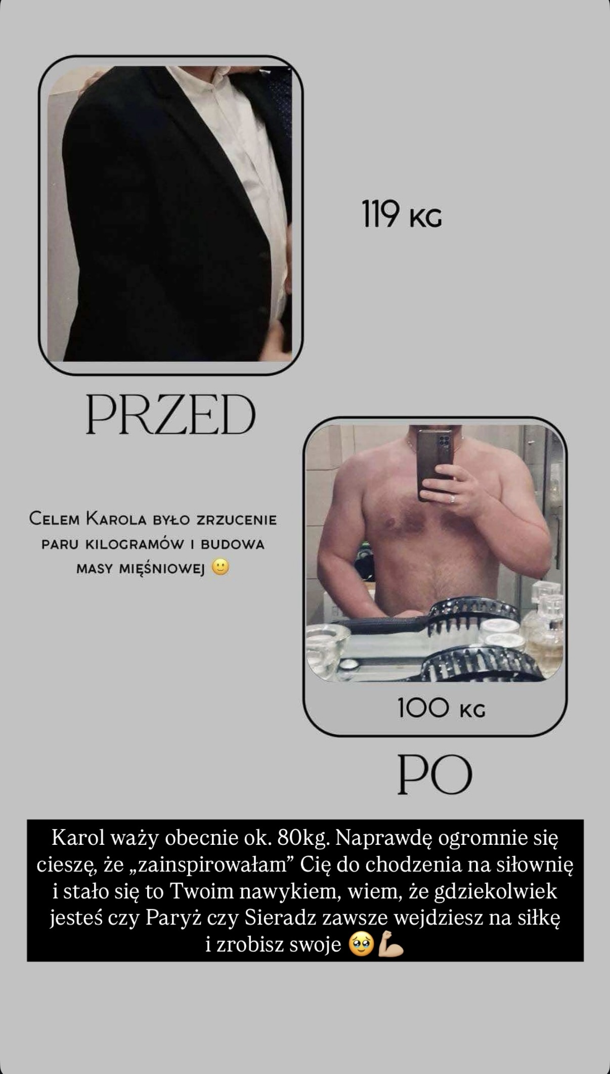 Metamorfoza Karol z 119 kg do 100 kg